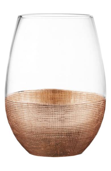 Linen Set of 4 Stemless Wine Glasses AMERICAN ATELIER